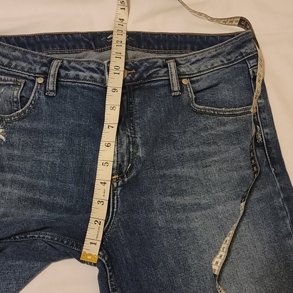 Silver cropped wide leg, high waist jeans size 31 - Picture 6 of 10